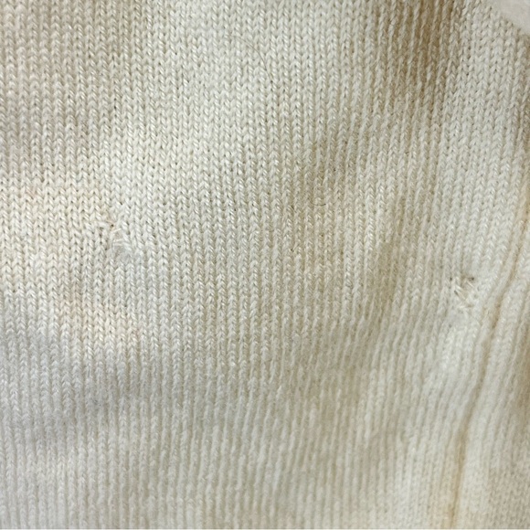 Burberrys Vintage Cropped Merino Wool Turtleneck Sweater Jumper Women M in Cream - Picture 7 of 7